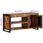 vidaXL Banc à chaussures Multicolore 100x40x50 cm Bois de récupération massif