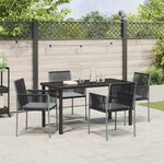 vidaXL Ensemble de salle à manger pour jardin 5 Pièces Noir Poly rotin