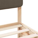 vidaXL Cadre de lit avec tête de lit rembourrée Taupe 135 x 190 cm