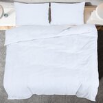 vidaXL Ensemble de housse de couette Blanc 140x200 cm Microfibre