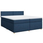 vidaXL Sommier à lattes de lit avec matelas Bleu 200x200 cm Tissu