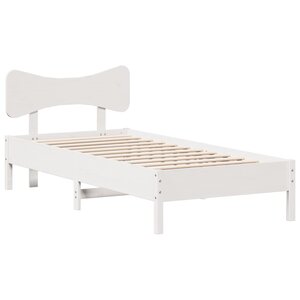 vidaXL Cadre de lit sans matelas blanc 100x200 cm bois de pin massif