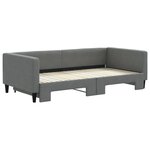 vidaXL Lit de jour avec gigogne sans matelas gris foncé 100x200 cm