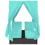 vidaXL Transat double Réglable Turquoise 205 x 129 x 200 cm polyrotin