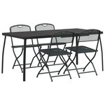 vidaXL Ensemble de meubles d'extérieur 5 Pièces Anthracite Fer et Acier