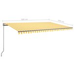 vidaXL Auvent automatique capteur de vent LED 500x350cm Jaune et blanc