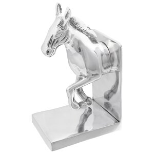 Serre-livres vidaXL 2 Pièces Argent 11x14x25 cm Aluminium Cheval