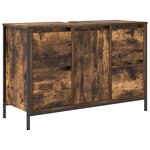 Set de meubles de salle de bain 2 pièces en bois d'ingénierie chêne fumé