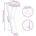 vidaXL Pieds de table basse en forme de X  2 pièces  anthracite  28 x (42-43) cm  acier