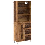 vidaXL Haut Armoire avec tiroir 2 Pièces Bois ancien Bois d'ingénierie