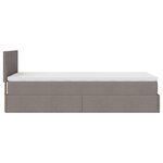 vidaXL Lit ottoman avec matelas taupe 90x200 cm tissu