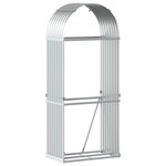 vidaXL Porte-bûches argenté 80x45x190 cm acier galvanisé