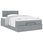 vidaXL Lit ottoman avec matelas gris clair 120x190 cm tissu