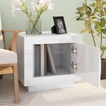 vidaXL Table basse blanc brillant 51x50x45 cm bois d'ingénierie