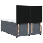 vidaXL Sommier à lattes de lit et matelas Gris foncé 140x190cm Velours