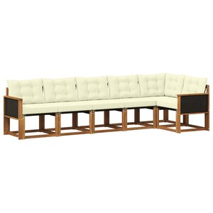 vidaXL Ensemble de canapés d'extérieur 6 pc Naturel et Crème