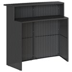 vidaXL Ensemble de bar de jardin 5 Pièces avec coussins noir poly rotin