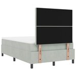 vidaXL Lit à ressort avec matelas et lumière LED Gris clair 120x200 cm Velours
