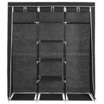 vidaXL Armoire avec compartiments et barres Noir 150x45x175 cm Tissu