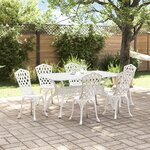 vidaXL Ensemble de salle à manger de jardin 7 pièces en aluminium blanc