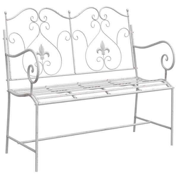 vidaXL Banc Blanc Métal 104 x 54 x 93 cm Durable Banc d'extérieur