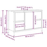 vidaXL Meuble sous-vasque avec tiroirs chêne noir 90x34 5x60 cm