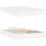 vidaXL Cadre de lit avec matelas Blanc pur 140 x 200 cm Faux cuir
