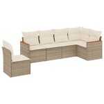vidaXL Salon de jardin avec coussins 6 Pièces beige résine tressée