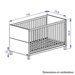 Lit bébé 70x140 cm - bois