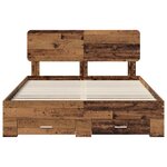 vidaXL Cadre de lit Bois ancien 140 x 190 cm Bois d'ingénierie