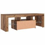 vidaXL Meuble TV avec lumières LED vieux bois bois d'ingénierie