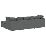 vidaXL Canapé modulaire et repose-pieds et coussins tissu gris foncé