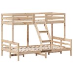 vidaXL Lit superposé sans matelas 80x200/120x200 cm bois massif