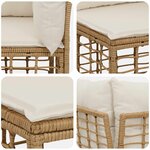 vidaXL Ensemble de canapés d'extérieur Naturel Polyester