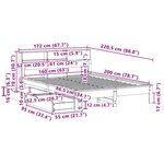 vidaXL Lit bibliothèque sans matelas cire marron 160x200 cm pin massif