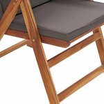 vidaXL Chaises de jardin confortables avec coussins - Set de 8 en teck massif