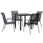 vidaXL Ensemble à manger de jardin 5 Pièces noir textilène et acier