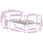 vidaXL Lit bibliothèque sans matelas blanc 90x190cm bois de pin massif