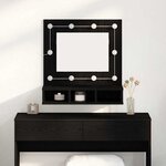 vidaXL Unité de vanité chêne noir Chêne noir Bois Taille moyenne Miroir