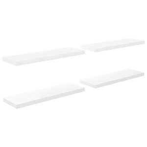 vidaXL Étagère murale flottante 4 Pièces Blanc brillant 80x23 5x3 8cm MDF