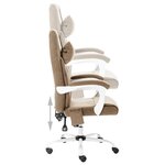 vidaXL Chaise de bureau de massage Taupe Tissu