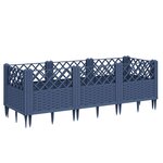 vidaXL Jardinière avec piquets bleu gris 123 5x43 5x43 5 cm PP