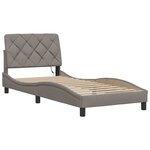 vidaXL Cadre de lit avec LED sans matelas taupe 90x200 cm tissu