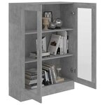 vidaXL Armoire à vitrine Gris béton 82 5x30 5x115 cm Bois d'ingénierie