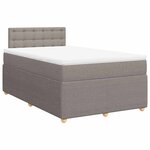 vidaXL Sommier à lattes de lit avec matelas Taupe 120x200 cm Tissu