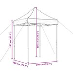 vidaXL Tente de réception pliable escamotable taupe 200x200x306 cm