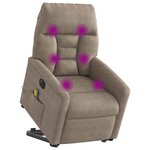 vidaXL Fauteuil inclinable de massage électrique taupe