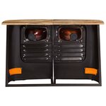 vidaXL Buffet en forme de camion Bois de manguier massif Gris foncé