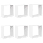 vidaXL Étagères cube murales 6 Pièces blanc 30x15x30 cm