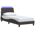 vidaXL Cadre de lit sans matelas marron foncé 90x190 cm tissu